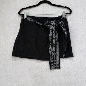 Alma Libre Skirt Womens Small Medium Black Wrap Tie Waist Belted Mini Boho